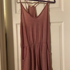 Red and white stripe romper